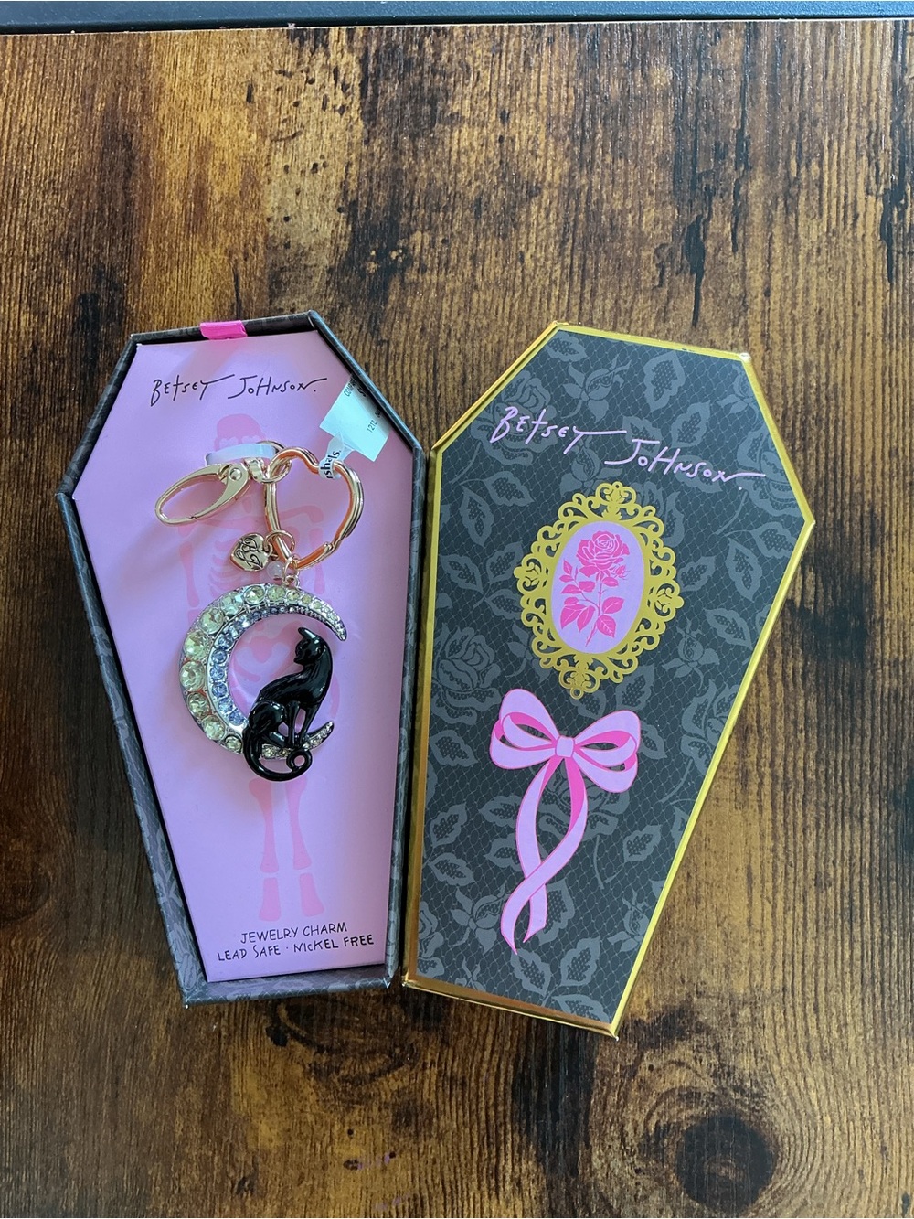 Betsey Johnson Jeweled Cat Bag Charm